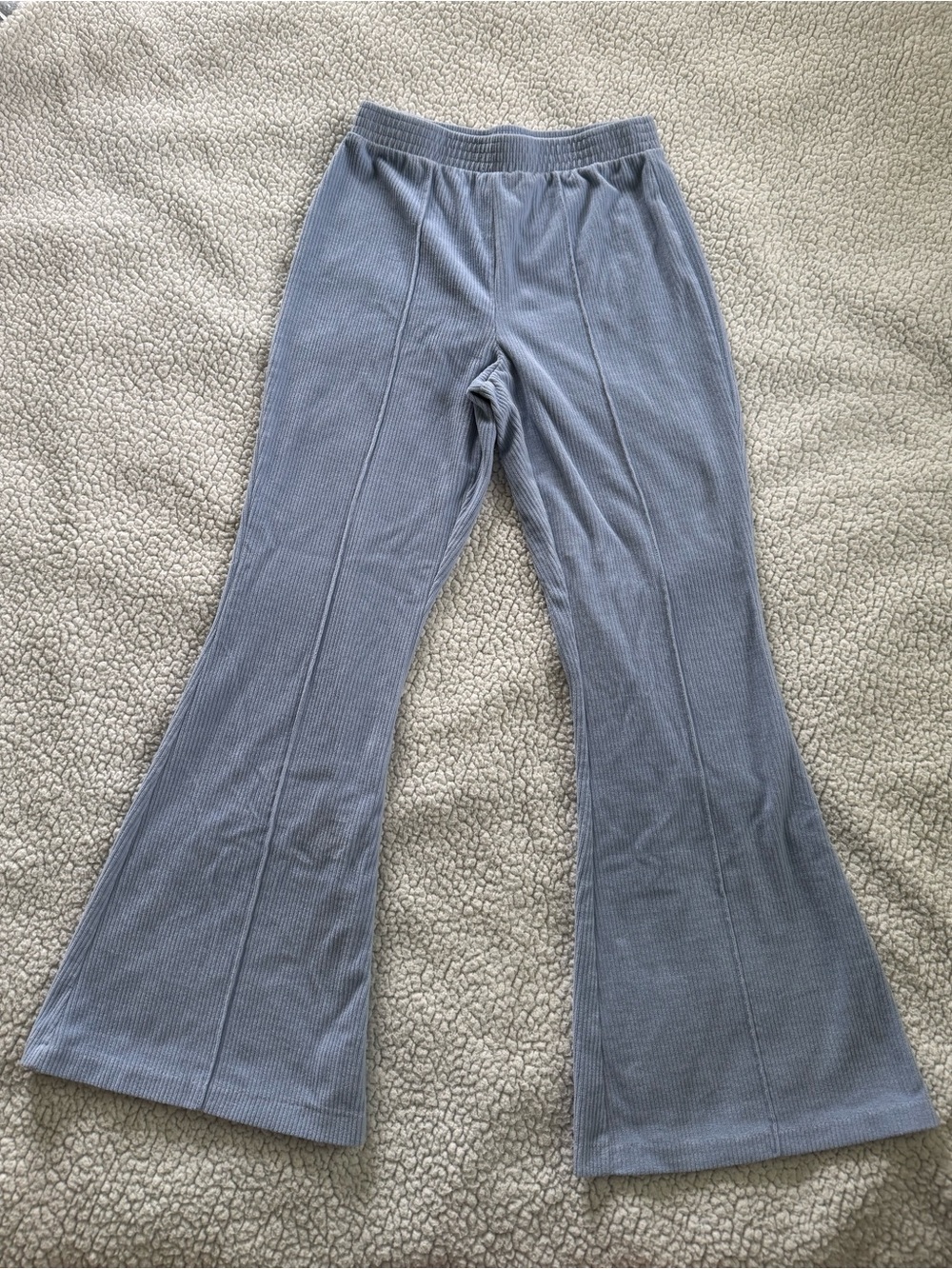 Aerie Blue Ribbed Flare Lounge Pants